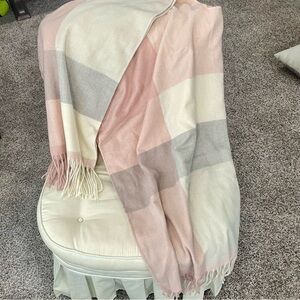 Cozy Pastel Plaid shawl.